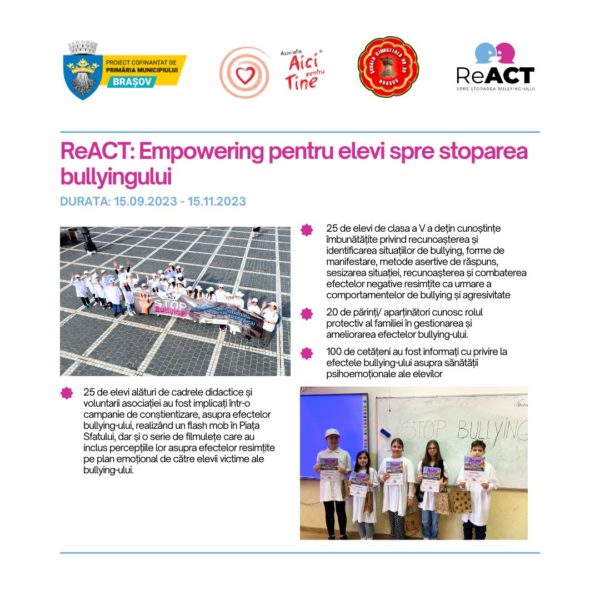 Program-pilot de prevenire și stopare a violenței în școli, la Braşov