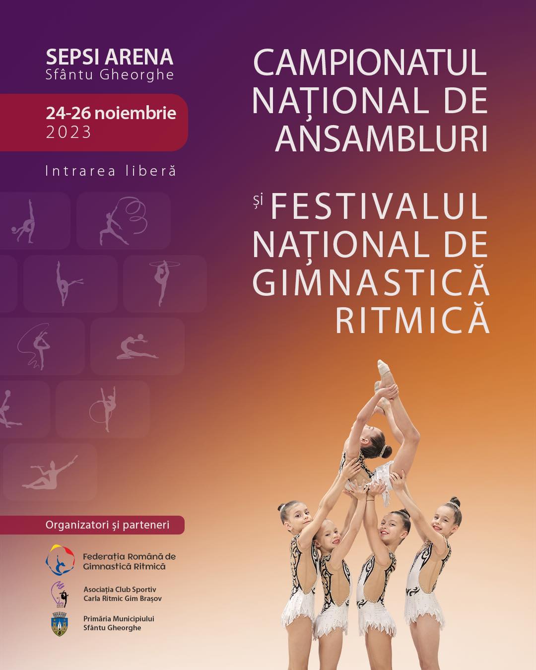 Campionat şi festival naţional de gimnastică ritmică, în weekend la Sfântu Gheorghe Campionat şi festival naţional de gimnastică ritmică, în weekend la Sfântu Gheorghe
