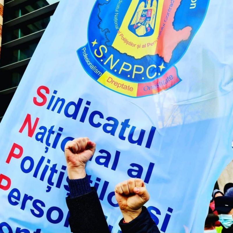 Poliţiştii protestează luni la Ministerul Finanţelor
