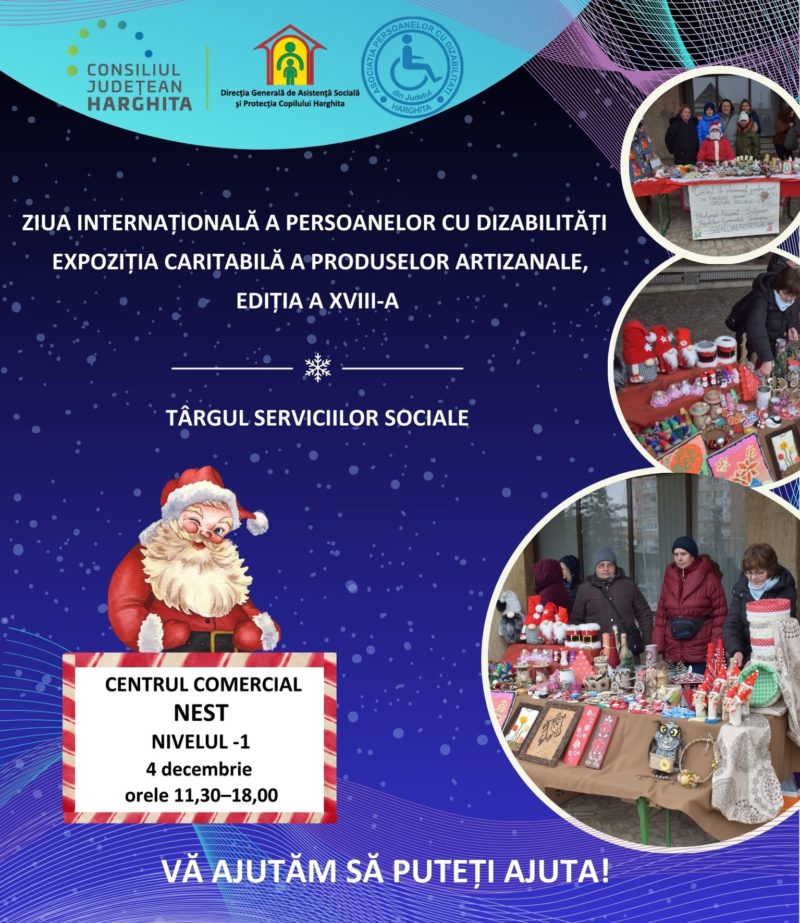 Expoziție și târg cu produse artizanale realizate de persoane cu dizabilități, în Harghita