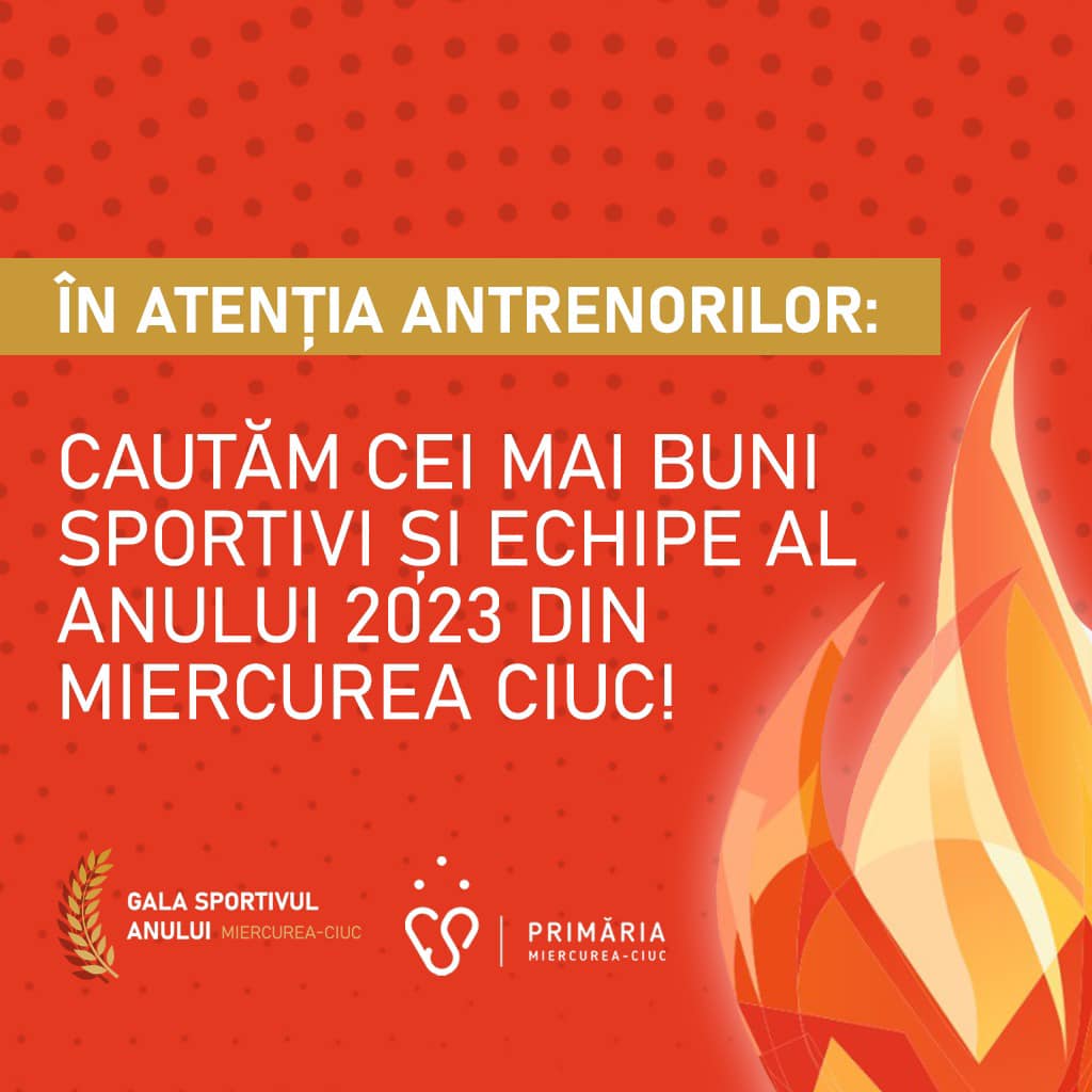 Primăria municipiului Miercurea-Ciuc organizează în ianuarie Gala Sportivul Anului 2023