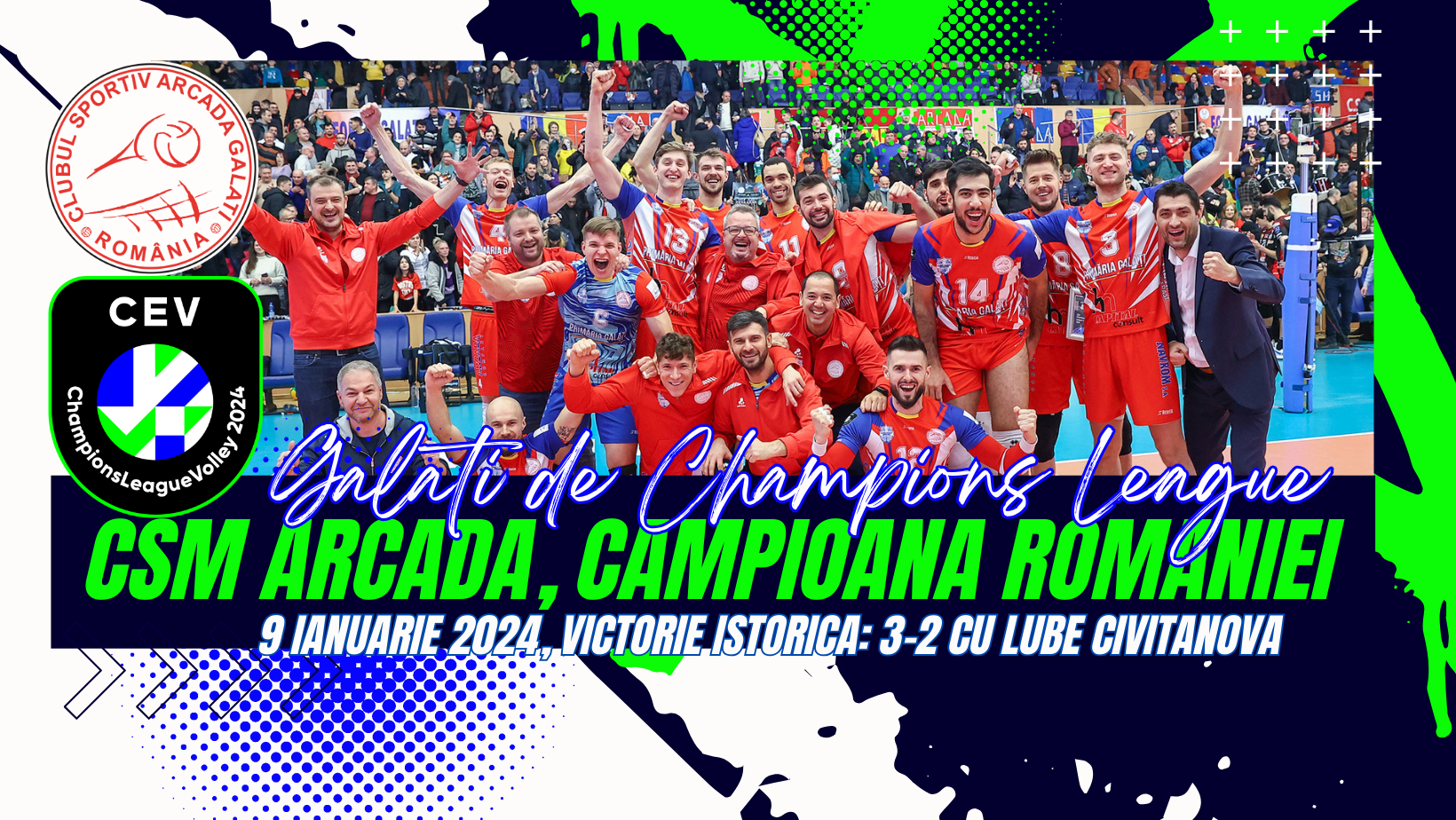 Voleibaliștii gălățeni au învins liderul în Liga Campionilor