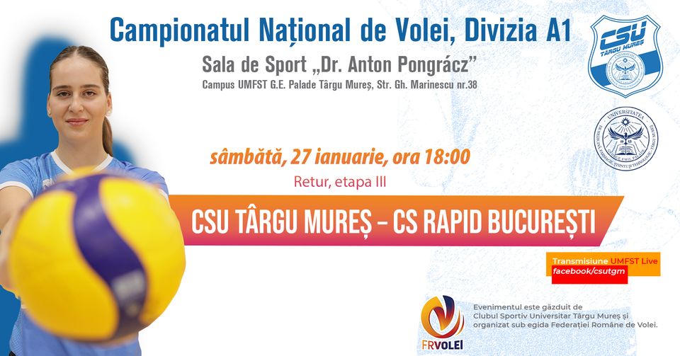 Voleibalistele de la CSU Medicina întâlnesc liderul
