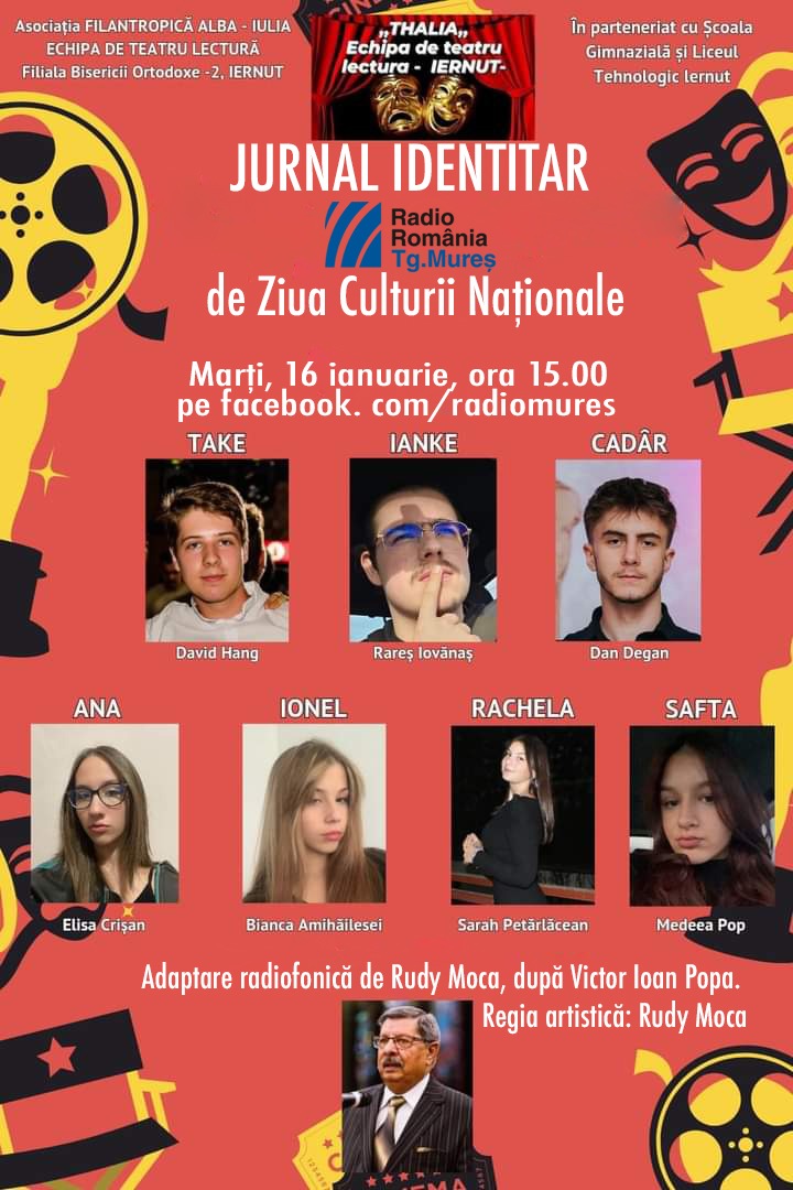 Piesa de teatru-lectură ,,Take, Ianke, și Cadâr” prezentată în direct la ,,JURNAL IDENTITAR” la Radio Tg.Mureș, marți, 16 ianuarie