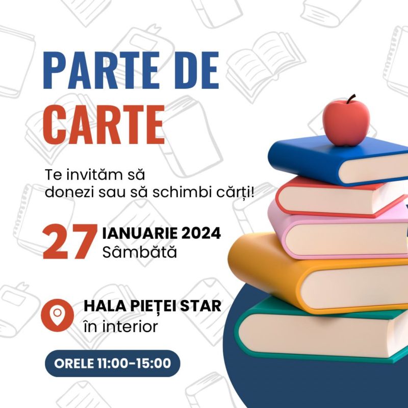 În ultima sămbătă a lunii ianuarie, brașovenii vor avea ocazia să facă schimb de cărți în hala Pieței Star