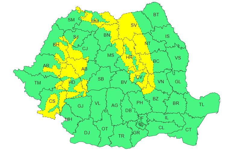 Mai multe râuri din nordul țării sunt sub avertizare cod portocaliu de inundaţii