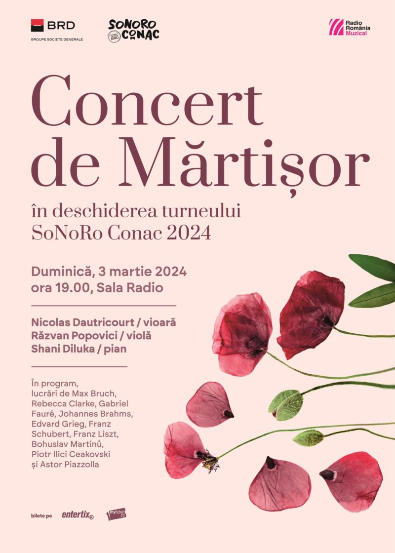 Concert de mărțișor, la Sala Radio, în 3 martie
