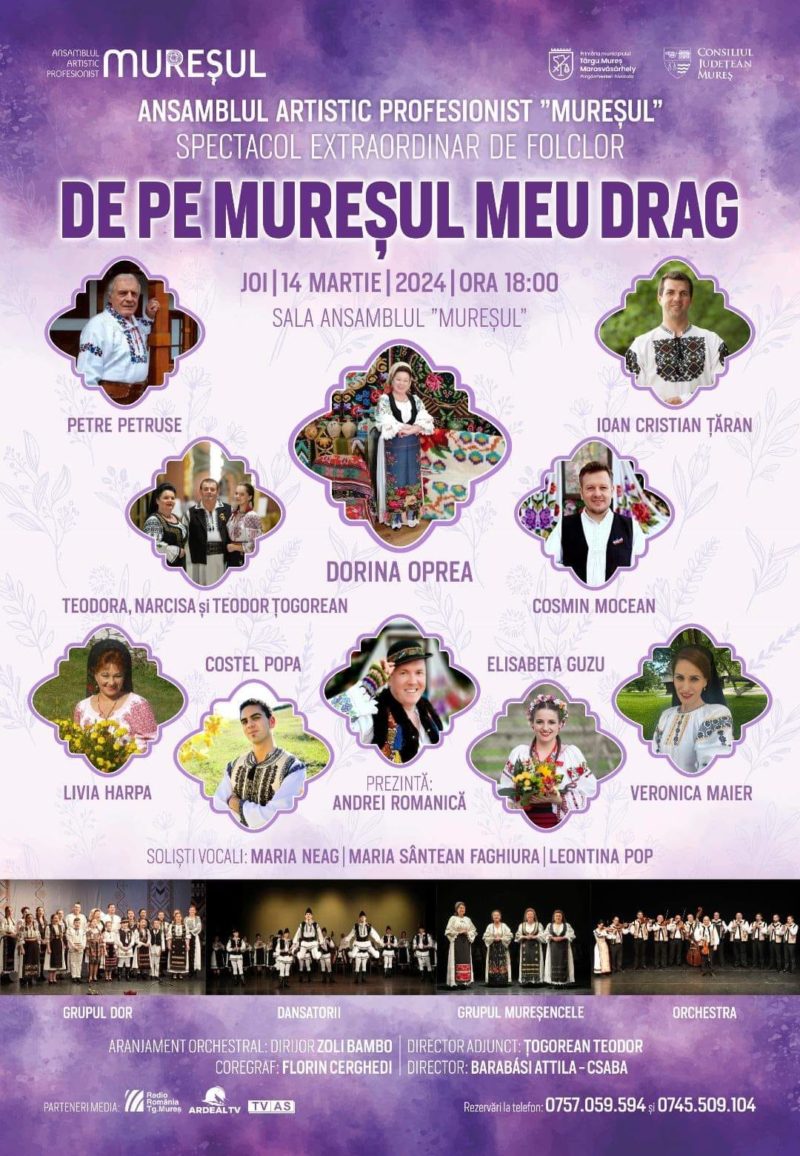 Spectacol extraordinar ”De pe Mureșul meu drag” la Ansamblul Mureșul