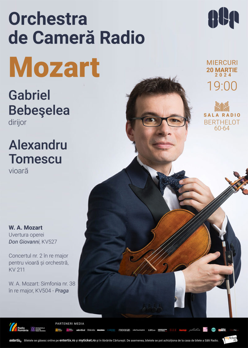 100% Mozart cu dirijorul Gabriel Bebeșelea și violonistul Alexandru Tomescu