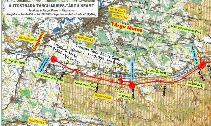 Undă verde pentru proiectarea secţiunii de autostradă Târgu Mureş – Miercurea Nirajului