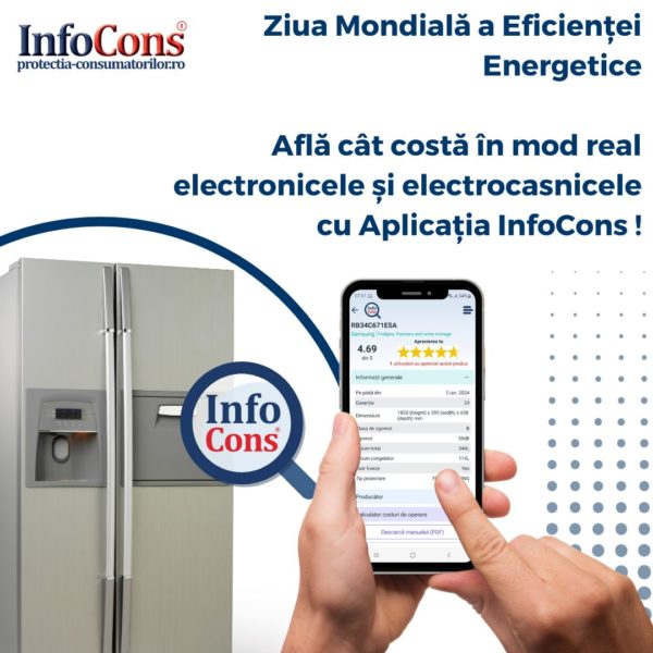 Organizaţia InfoCons pune la dispoziţia consumatorilor, de Ziua mondială a eficienţei energetice, o aplicaţie gratuită