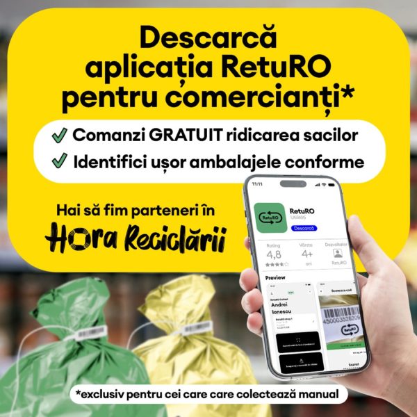 Aplicația mobilă RetuRO poate fi accesată gratuit atât pe dispozitivele cu sistem de operare Android, cât și iOS