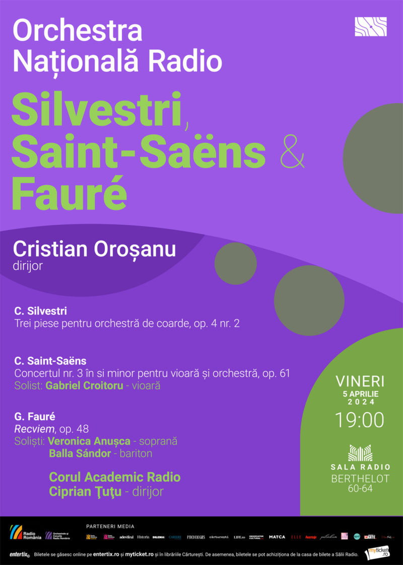 Violonistul Gabriel Croitoru interpretează Saint-Saëns la Sala Radio