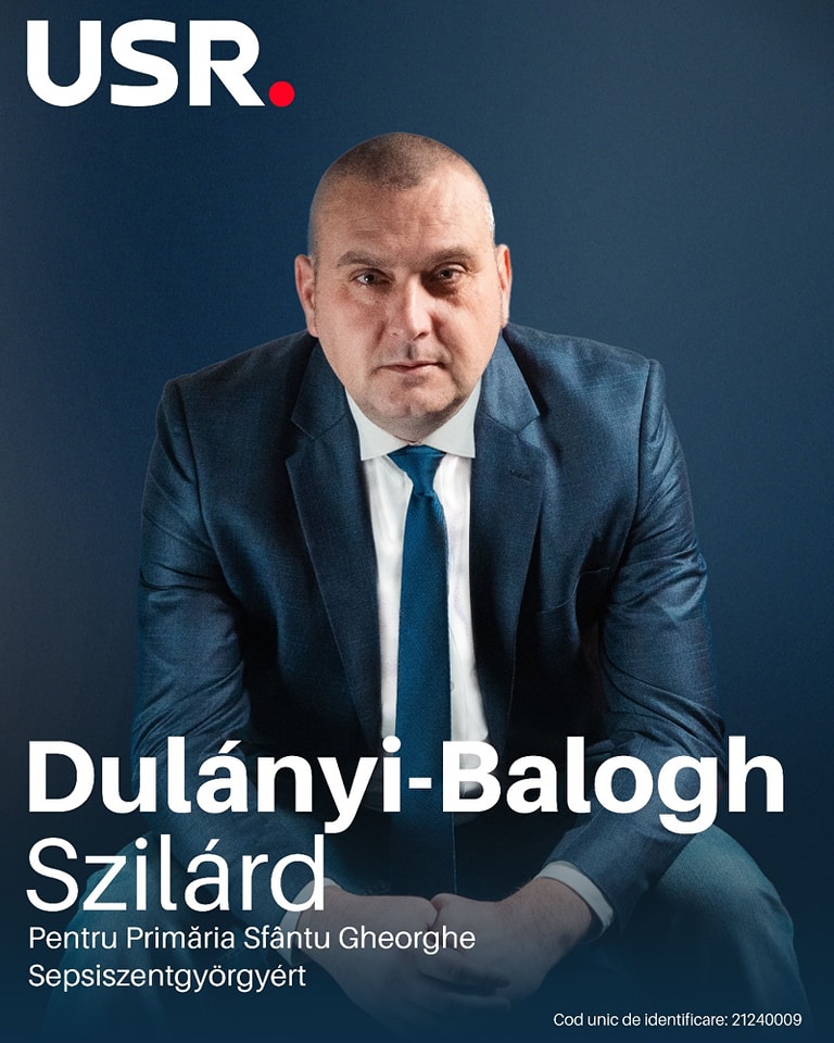 ALEGERI LOCALE 2024 | Candidatul USR Sfântu Gheorghe pentru funcţia de Primar este Dulanyi-Balogh Szilard