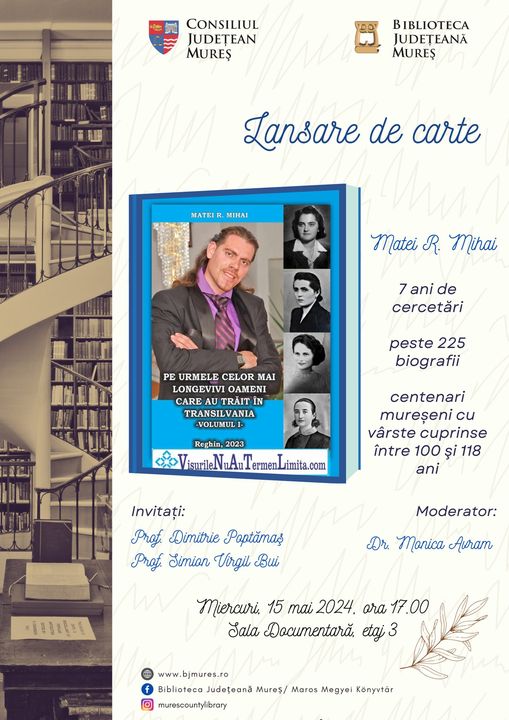 Biografiile centenarilor din Transilvania surprinse într-o carte documentară lansată la Tg.Mureș