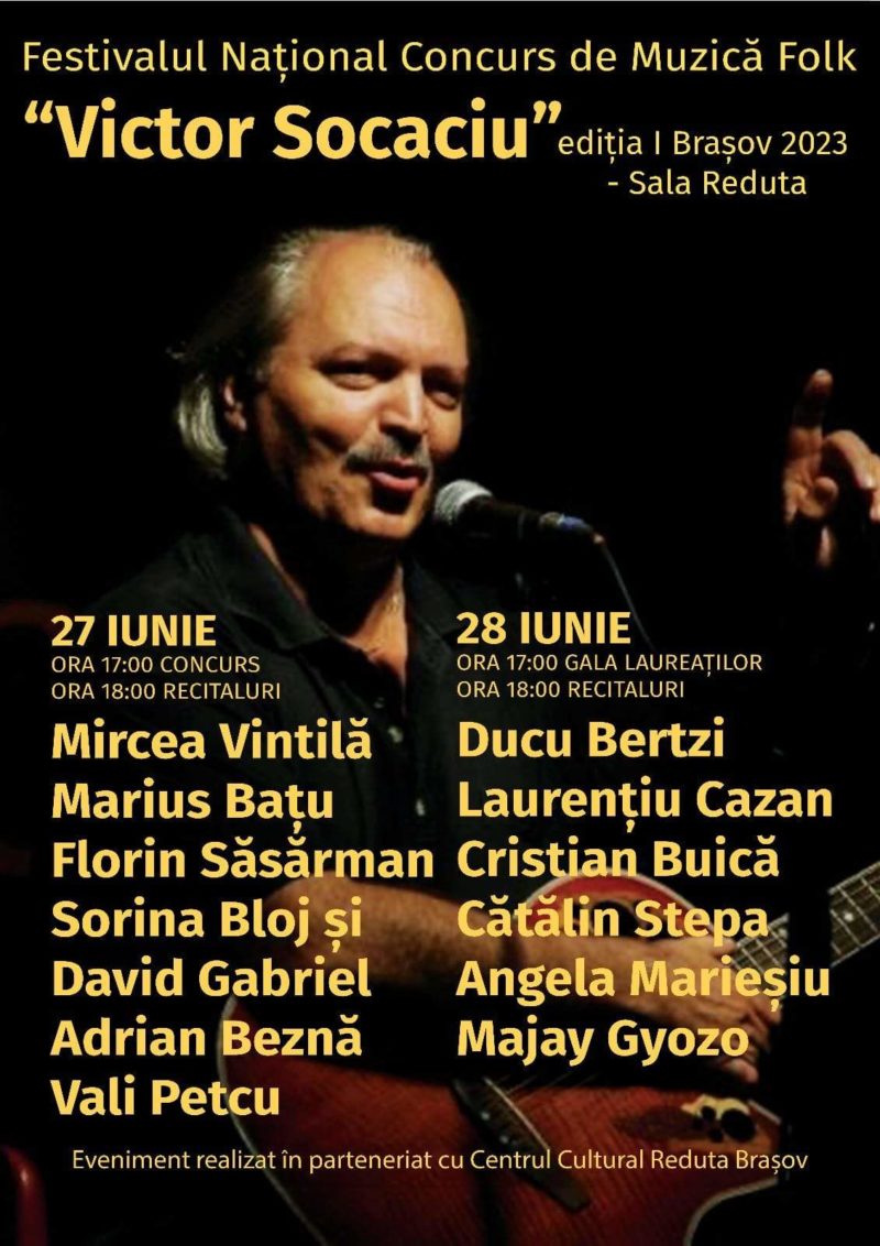 Festivalul Naţional Concurs de Muzică Folk „Victor Socaciu”, la Braşov