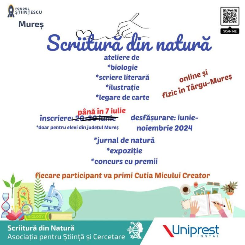 ”Scriitură din natură”, proiect pentru elevii pasionați de natură și științe
