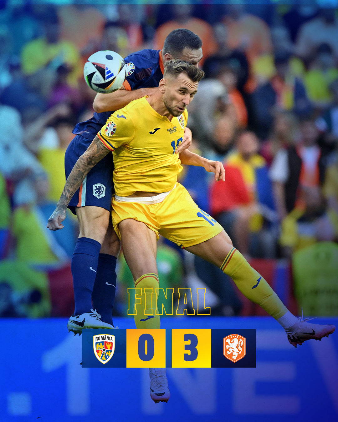 România pierde în fața Olandei și este eliminată de la EURO România pierde în fața Olandei și este eliminată de la EURO