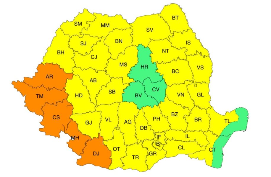 Codul galben de caniculă s-a prelungit în județul Mureș până mâine dimineață, la ora 10.00 Codul galben de caniculă s-a prelungit în județul Mureș până mâine dimineață, la ora 10.00