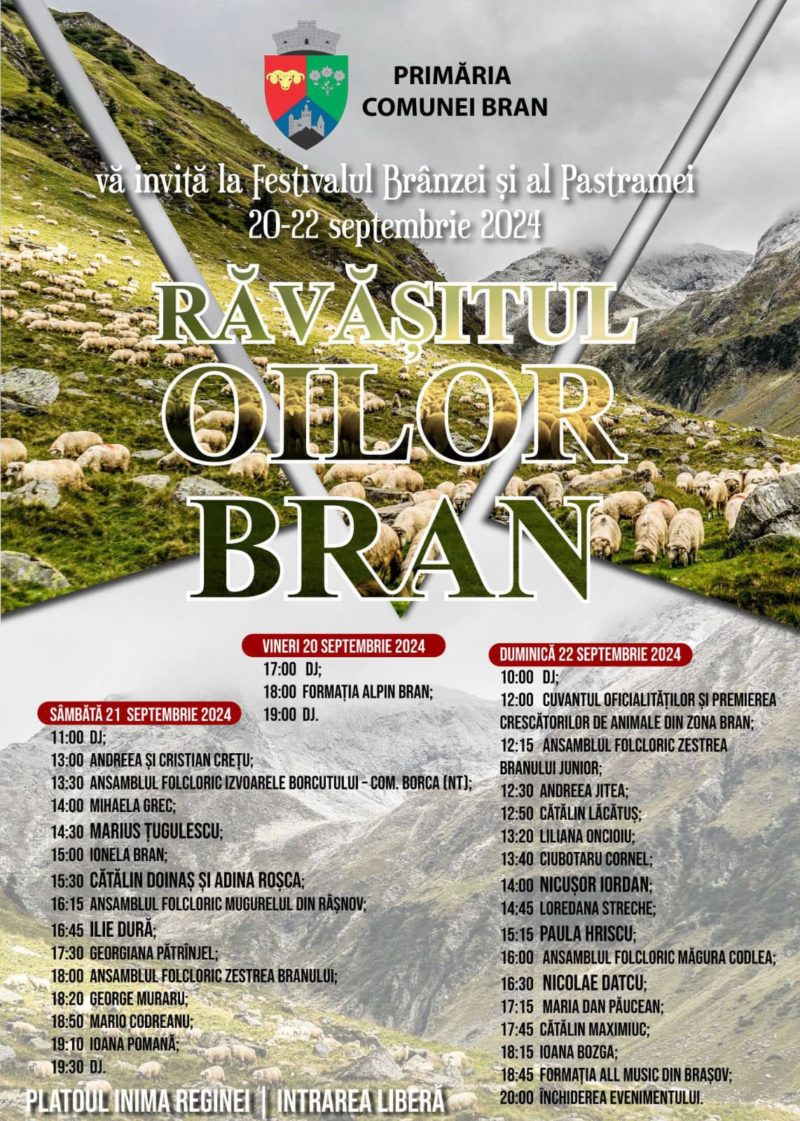 Astăzi continuă Festivalul „Brânzei și al Pastramei – Răvășitul Oilor” la Bran