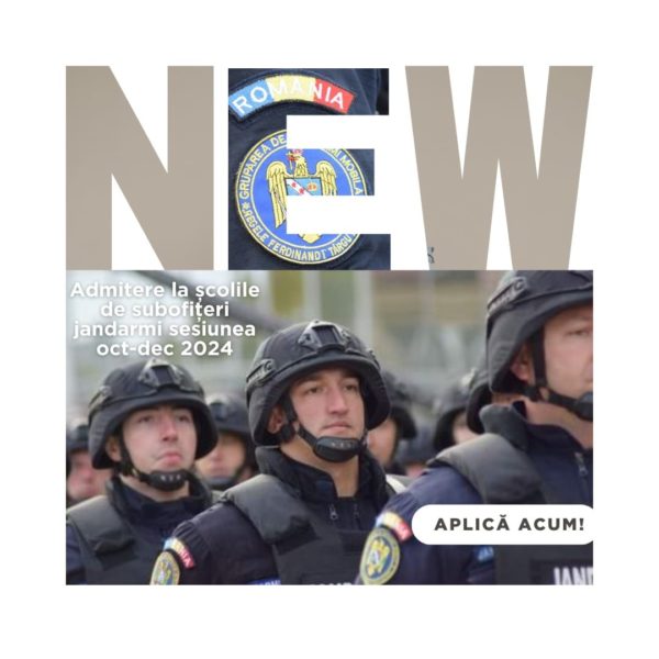 Se fac înscrieri la şcolile militare de subofiţeri jandarmi