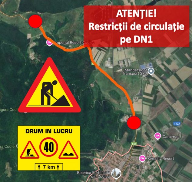 Restricții de circulație pe DN1