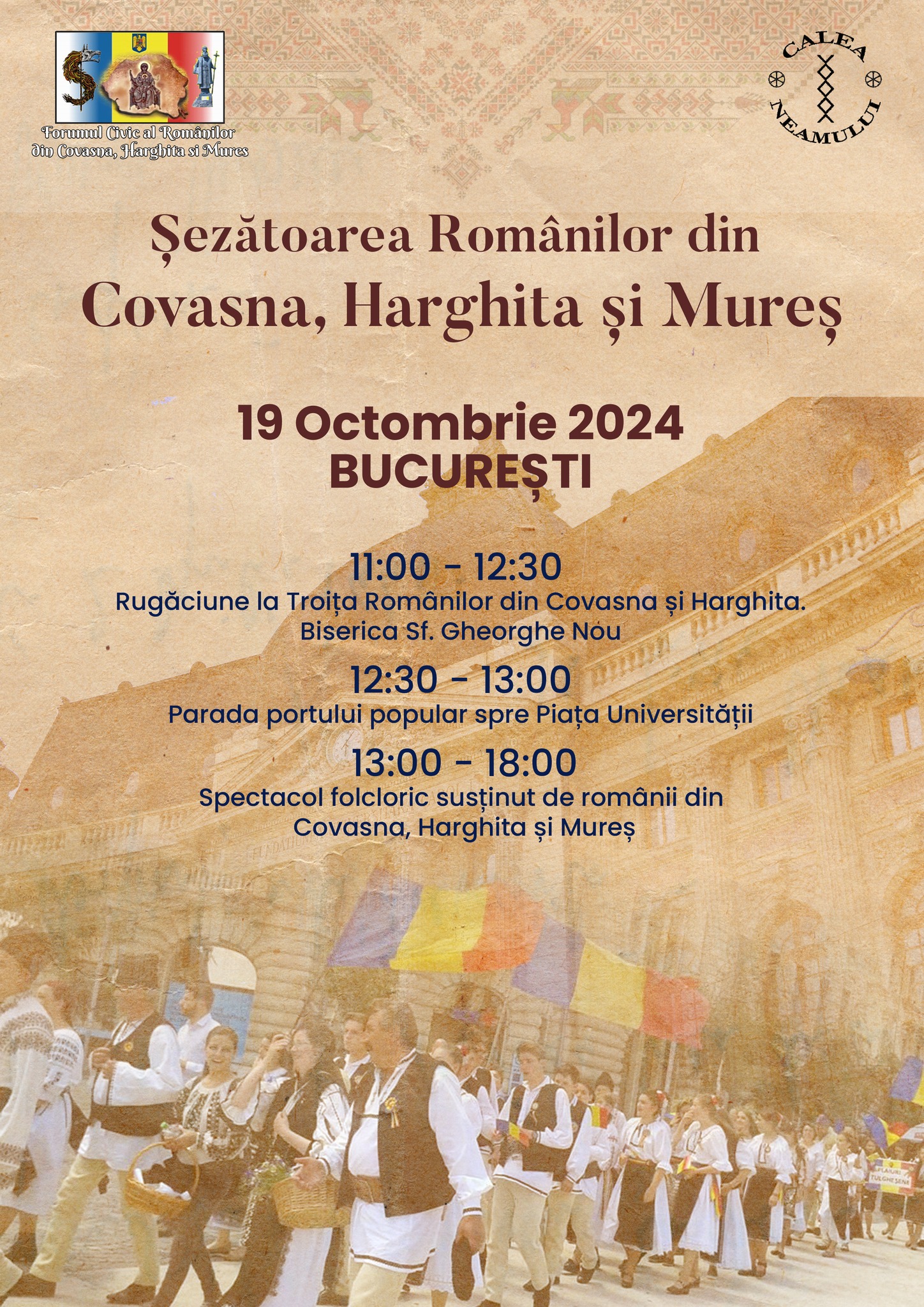 Românii din Covasna, Harghita și Mureș organizează o șezătoare la București