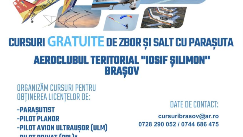 Cursuri gratuite de zbor la Aeroclubul Teritorial „Iosif Şilimon” din Braşov Cursuri gratuite de zbor la Aeroclubul Teritorial „Iosif Şilimon” din Braşov