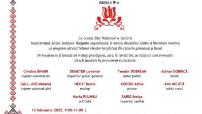 Elevii din Harghita, provocaţi de persoane publice să citească şi în acest an de Ziua Naţională a Lecturii