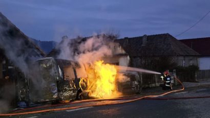 Accident la Copşa Mică – au fost implicate două microbuze de transport persoane