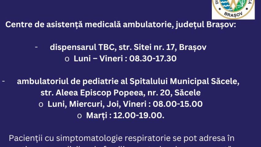 Brașovul deschide două centre de asistență medicală ambulatorie pentru gripe Brașovul deschide două centre de asistență medicală ambulatorie pentru gripe