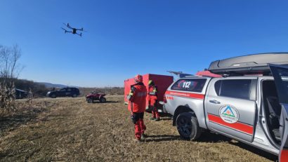 Un bărbat dispărut din 1 februarie a fost găsit în câteva minute cu o dronă a Salvamont Mureș