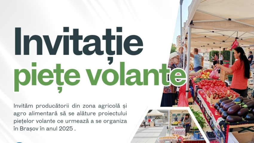 Braşov: Producătorii agricoli, dar şi meşteşugarii – invitaţi în pieţe volante