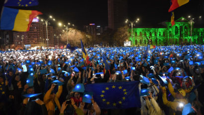 A fost miting pro-european, ieri, în centrul Bucureştiului