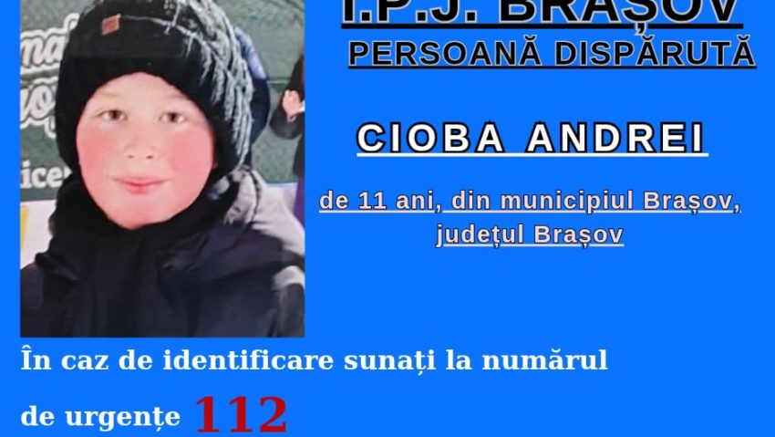 UPDATE I.P.J. BRAȘOV PERSOANĂ DISPĂRUTĂ UPDATE I.P.J. BRAȘOV PERSOANĂ DISPĂRUTĂ