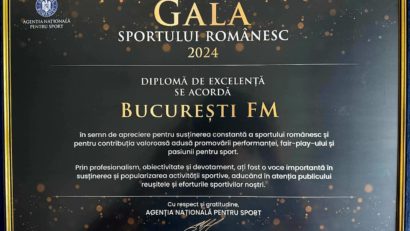 București FM, postul public de radio al Capitalei, a primit premiul pentru promovarea sportului românesc la Gala Sportului Românesc 2024