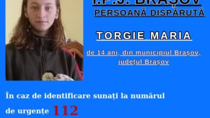 UPDATE TORGIE MARIA (14 ani) este căutată de IPJ Brașov