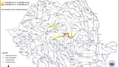 Cod portocaliu de viituri pe două râuri din judeţele Braşov şi Iaşi, până mâine la prânz