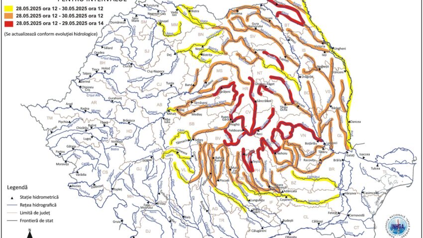 Hidrologii au emis coduri roșii și portocalii de inundații, în Harghita și Mureș Hidrologii au emis coduri roșii și portocalii de inundații, în Harghita și Mureș