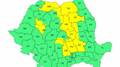 Un sfert din ţară se va afla sub influența unui cod galben de vreme instabilă