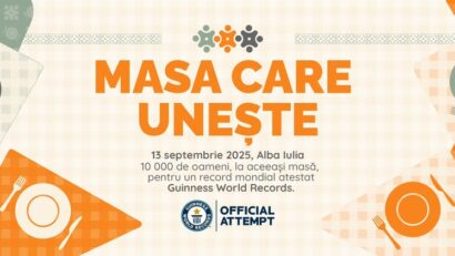 Cea mai lungă masă din lume, din materiale reciclabile, la Alba Iulia