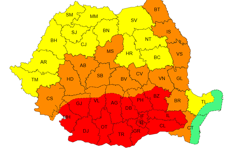 DSU: 35 de localităţi din şapte judeţe – afectate de fenomenele hidrometeorologice DSU: 35 de localităţi din şapte judeţe – afectate de fenomenele hidrometeorologice