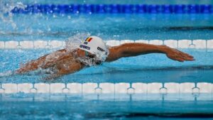 David Popovici, în semifinalele probei de 200 m liber la Mondiale