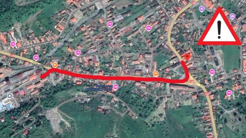 Restricții de circulație sâmbătă în Praid, județul Harghita Restricții de circulație sâmbătă în Praid, județul Harghita