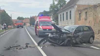 Accident la Saschiz între o cisternă cu lapte, una pentru transport ciment şi un autoturism