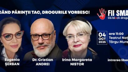 Doctorul Cristian Andrei și Margareta Nistor vin la Târgu Mureș la ”Dă Block Drogurilor!”