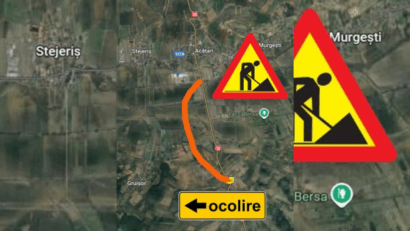 Mureș: Deviere în trafic pe DN13 în zona Acățari
