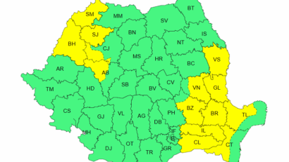 Cod galben de ploi şi vânt în Bucureşti şi alte 17 judeţe