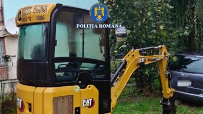 Un buldoexcavator furat din Germania a fost găsit de polițiști la un bărbat din Zărnești