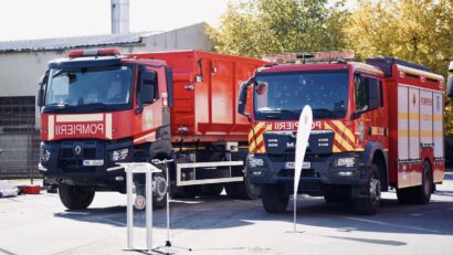 Sibiul, al treilea judeţ în ţară dotat cu container special al ISU pentru stingerea incendiilor la maşini electrice
